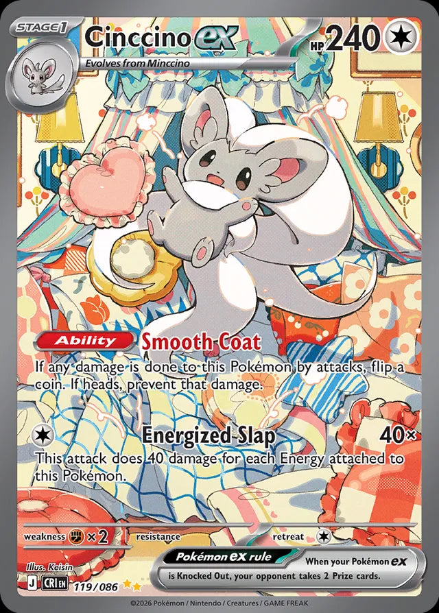 Chaos Rising Cinccino ex #119/86