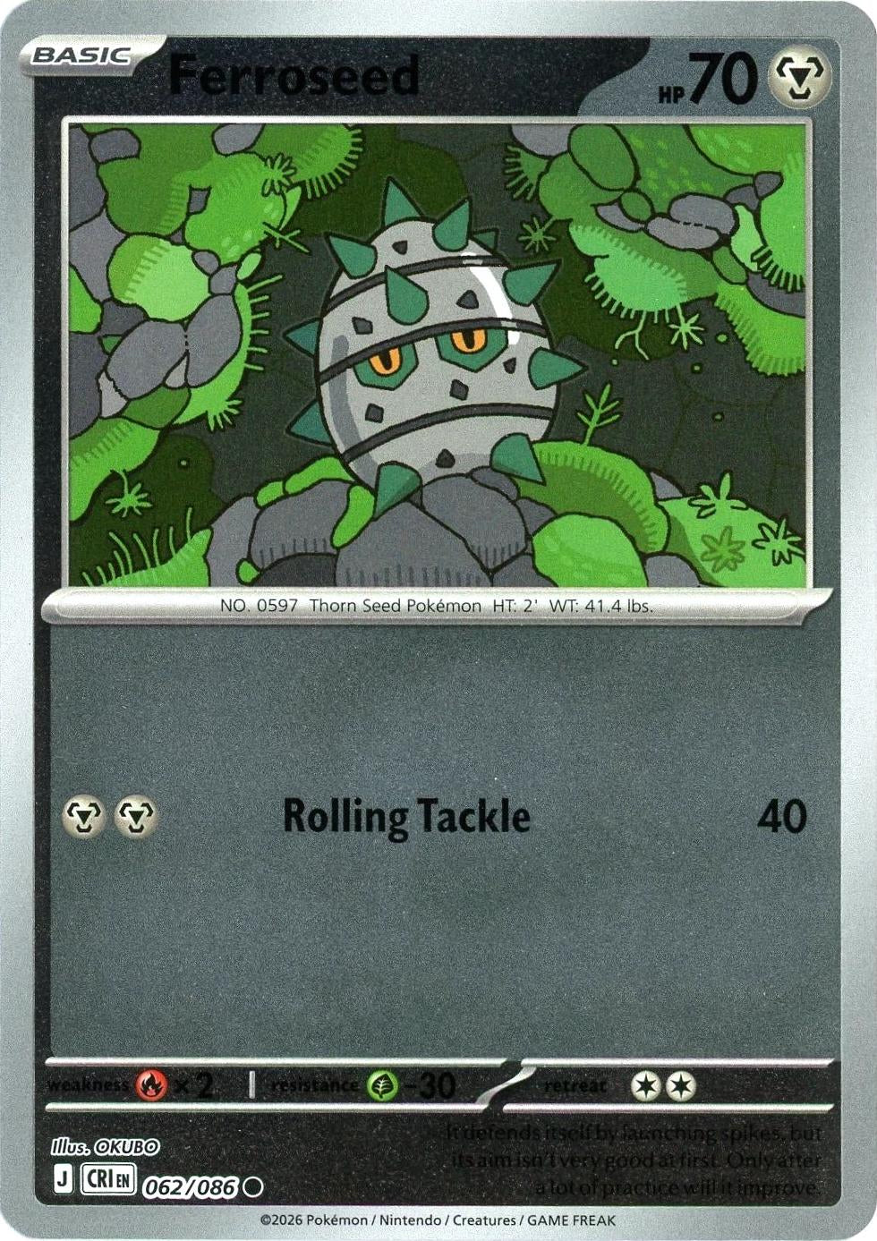 Chaos Rising Ferroseed #062/86 reverse holo