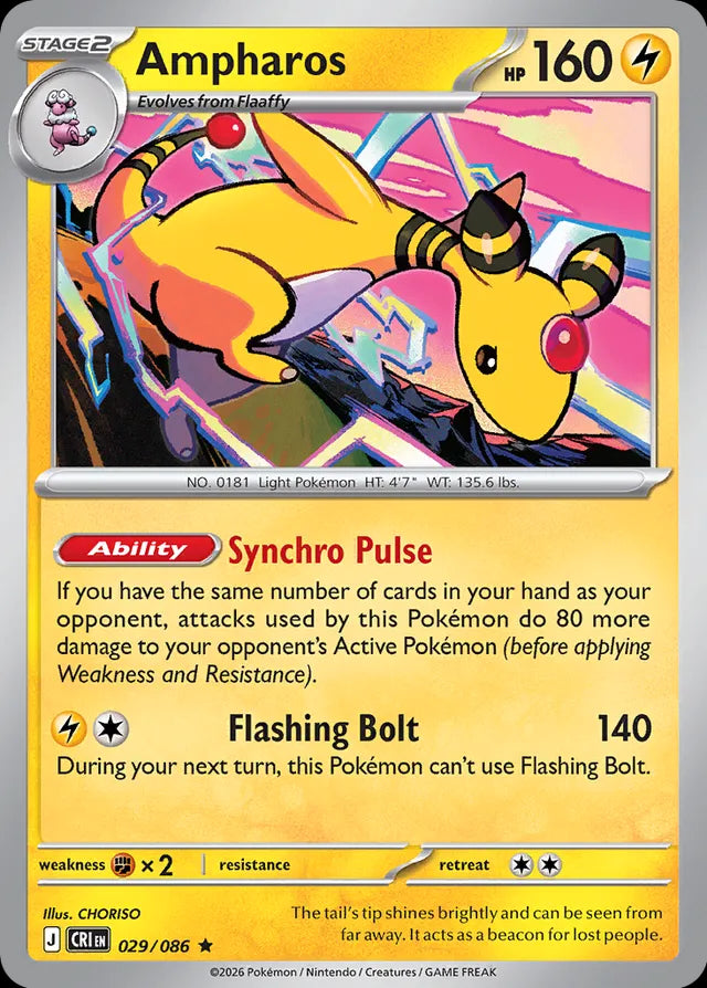 Chaos Rising Holo Ampharos #029/86