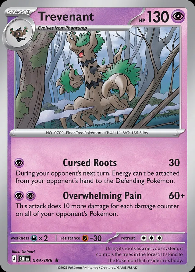 Chaos Rising Holo Trevenant #039/86