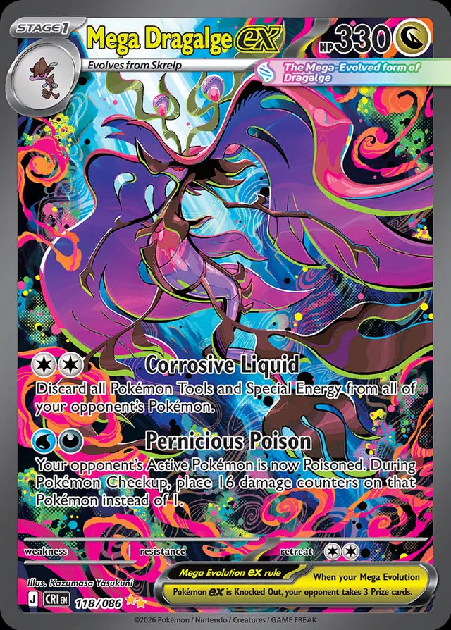Chaos Rising Mega Dragalge ex #118/86