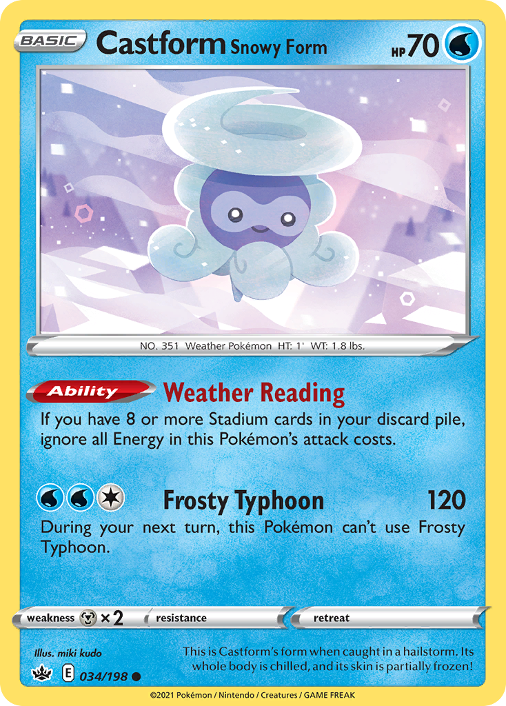 Chilling Reign Castform Snowy Form #34/198