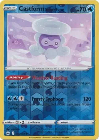 Chilling Reign Castform Snowy Form #34/198 reverse holo