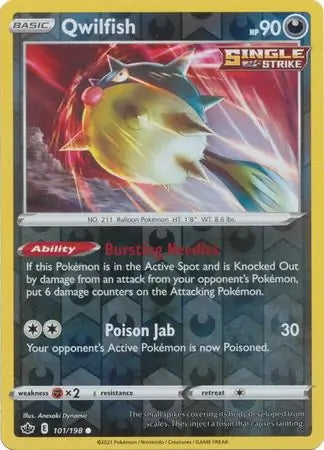 Chilling Reign Qwilfish #101/198 reverse holo
