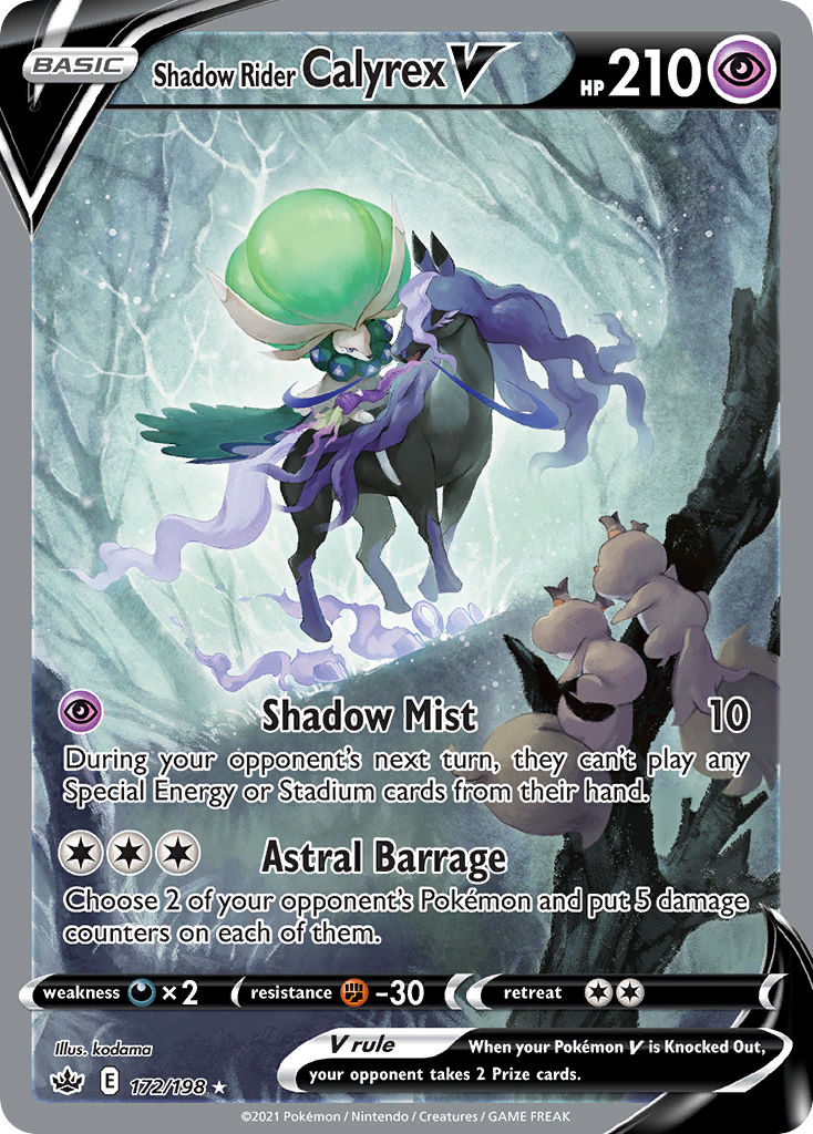 Chilling Reign Shadow Rider Calyrex V #172/198