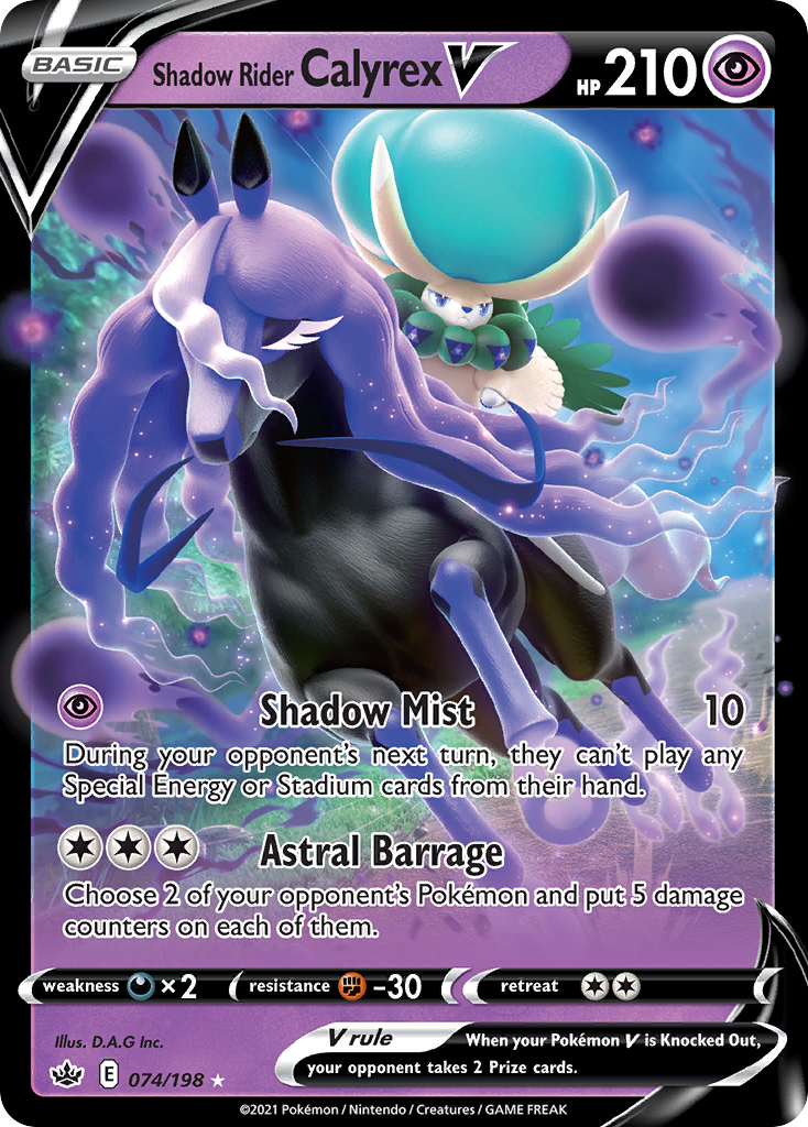Chilling Reign Shadow Rider Calyrex V #74/198