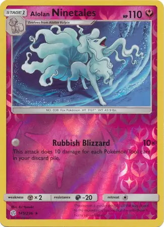 Cosmic Eclipse Alolan Ninetales #145/236 reverse holo