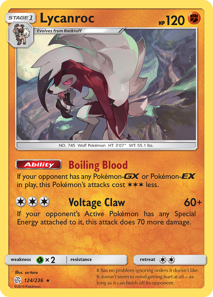 Cosmic Eclipse Holo Lycanroc #124/236