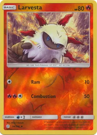 Cosmic Eclipse Larvesta #34/236 reverse holo