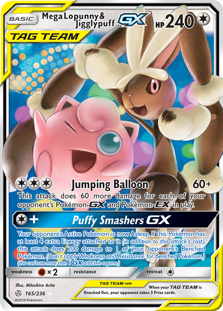 Cosmic Eclipse Mega Lopunny & Jigglypuff GX #165/236