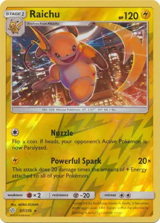 Cosmic Eclipse Raichu #67/236 reverse holo