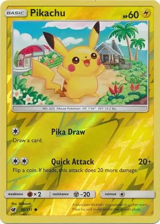 Crimson Invasion Pikachu #30/111 reverse holo