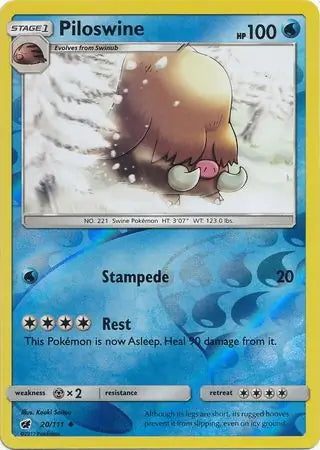 Crimson Invasion Piloswine #20/111 reverse holo