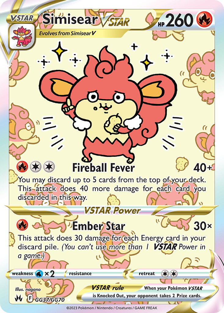 Crown Zenith Galarian Gallery Simisear VSTAR #GG37/70