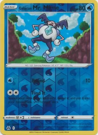 Crown Zenith Galarian Mr. Mime #30/159 reverse holo