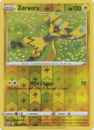 Crown Zenith Zeraora #52/159 reverse holo
