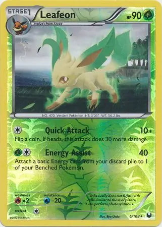 Dark Explorers Leafeon #6/108 reverse holo