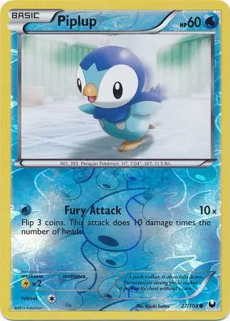 Dark Explorers Piplup #27/108 reverse holo