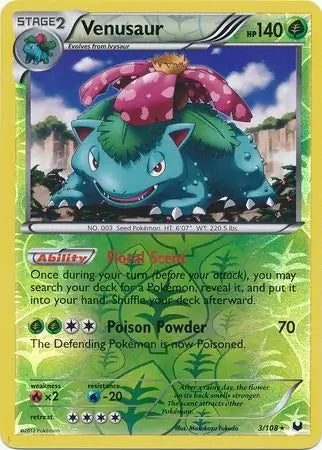 Dark Explorers Venusaur #3/108 reverse holo