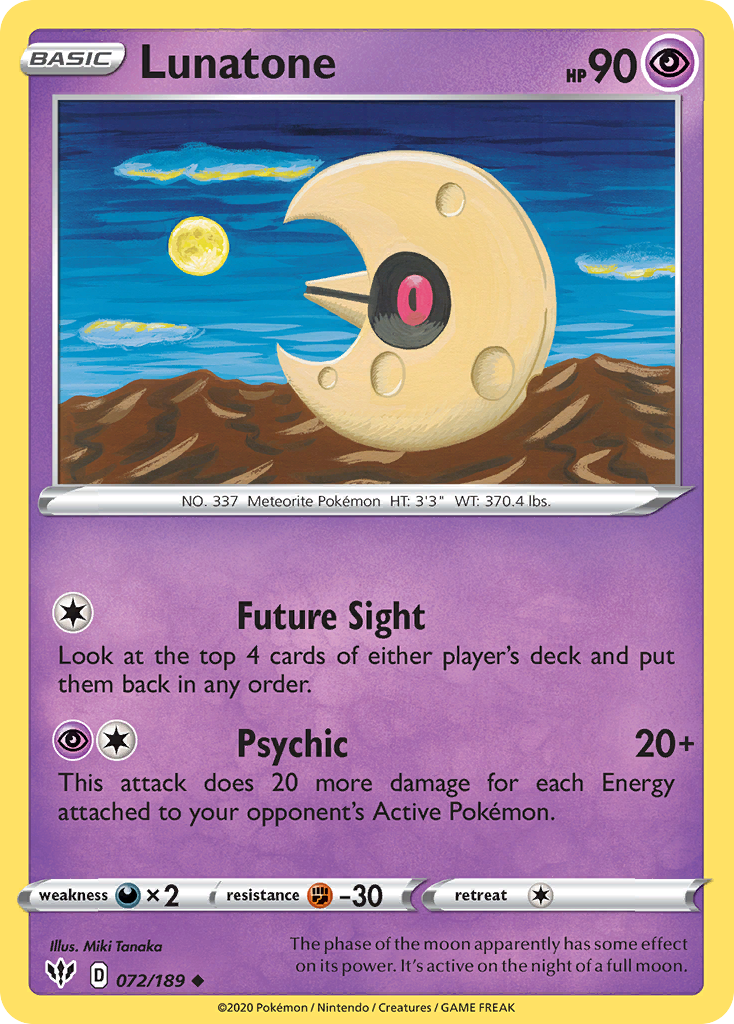 Darkness Ablaze Lunatone #72/189