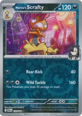 Destined Rivals Marnie's Scrafty #133/182 reverse holo