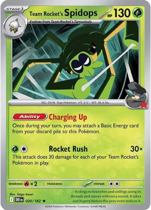 Destined Rivals Team Rocket's Holo Spidops #20/182