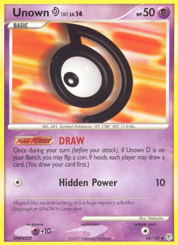 Diamond & Pearl Unown D #68/130