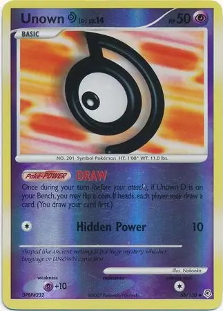 Diamond & Pearl Unown D #68/130 reverse holo