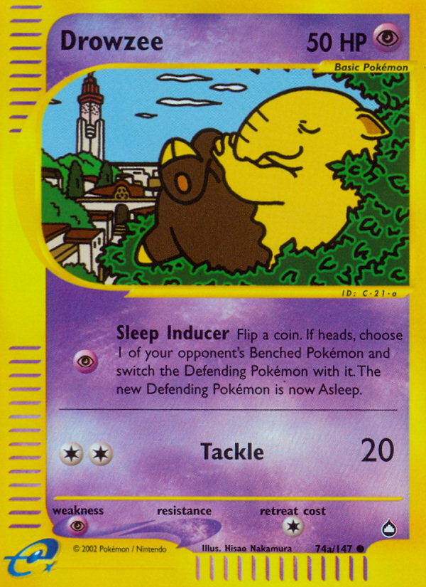 E-Series Aquapolis Drowzee #74a/147 reverse holo