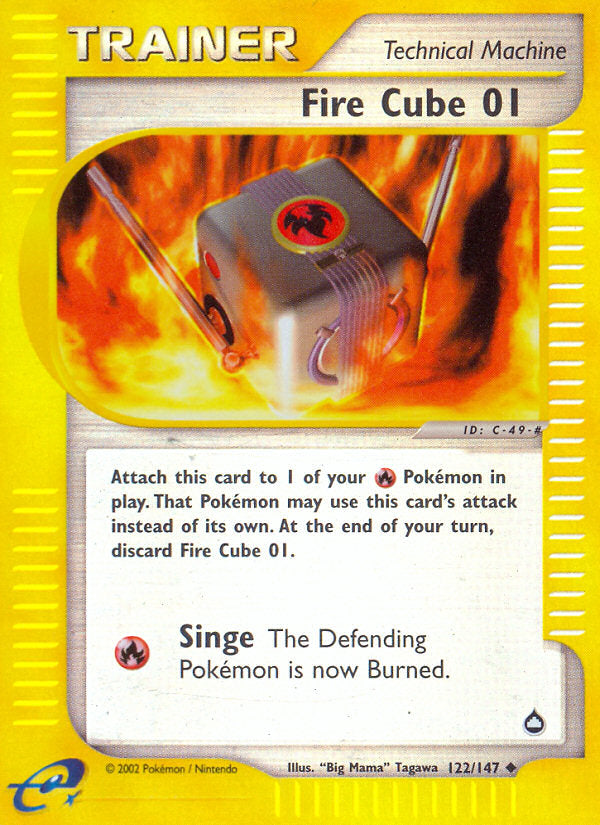 E-Series Aquapolis Fire Cube 1 #122/147 reverse holo