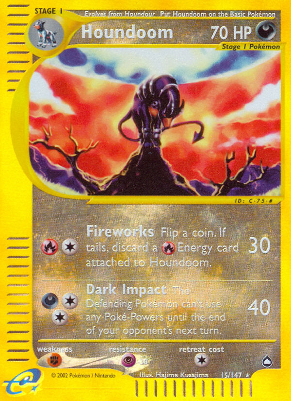 E-Series Aquapolis Houndoom #15/147 reverse holo