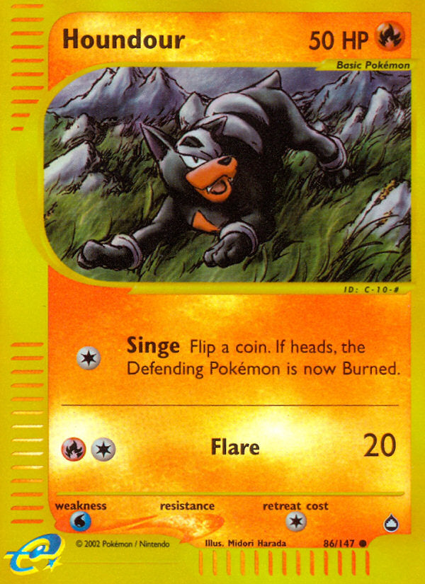 E-Series Aquapolis Houndour #86/147 reverse holo