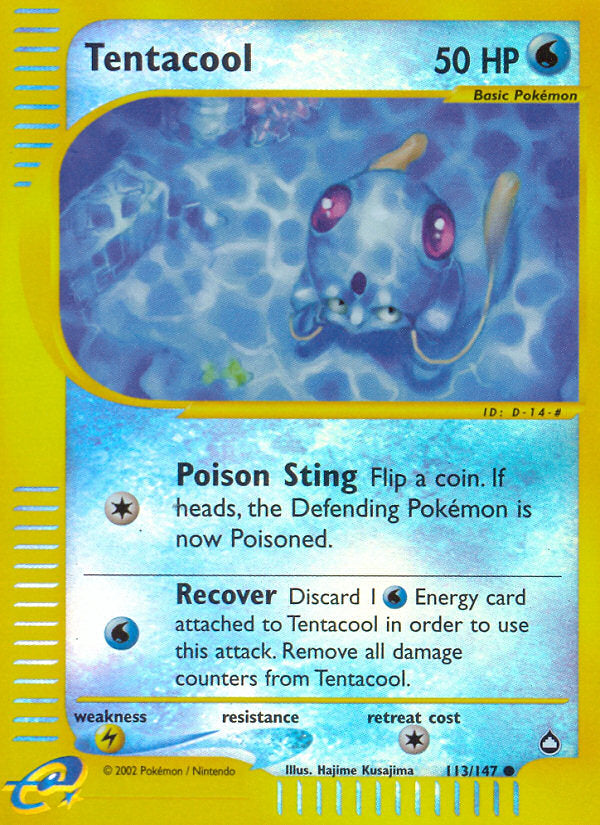 E-Series Aquapolis Tentacool #113/147 reverse holo