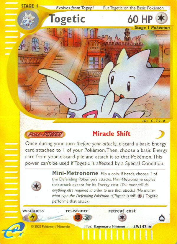 E-Series Aquapolis Togetic #39/147 reverse holo