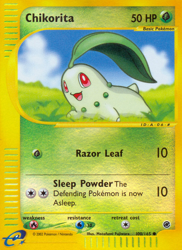 E-Series Expedition Chikorita #100/165 reverse holo