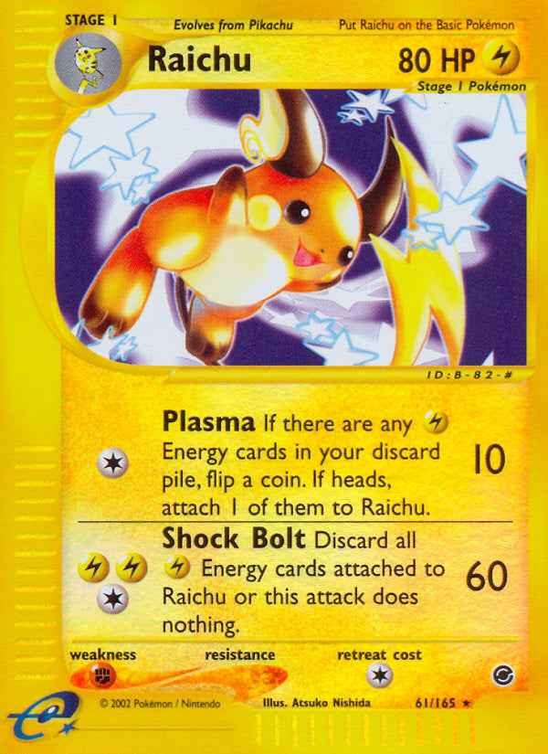 E-Series Expedition Raichu #61/165 reverse holo