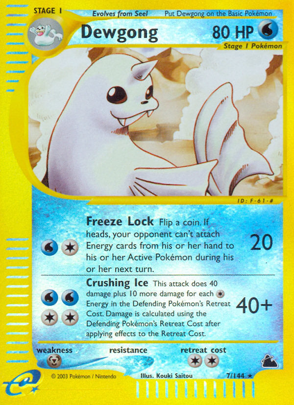 E-Series Skyridge Dewgong #7/144 reverse holo
