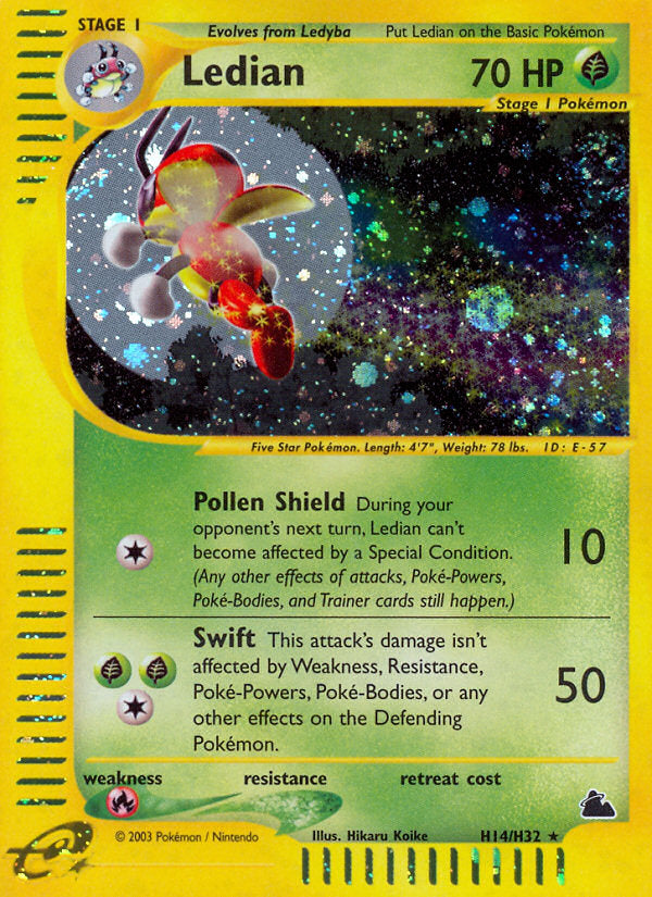E-Series Skyridge Holo Ledian #H14/H32
