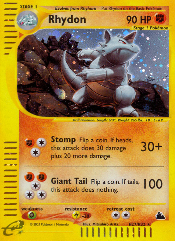 E-Series Skyridge Holo Rhydon #H27/H32