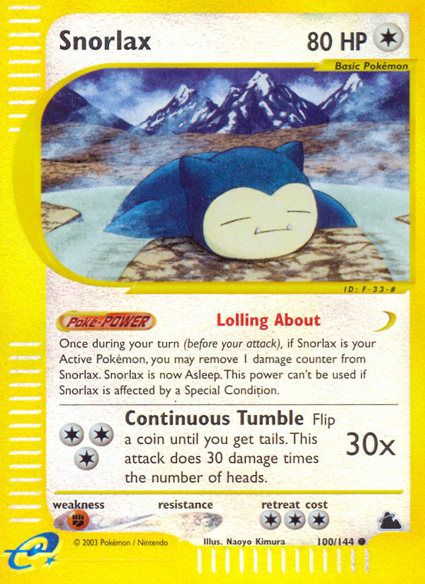 E-Series Skyridge Snorlax #100/144 reverse holo