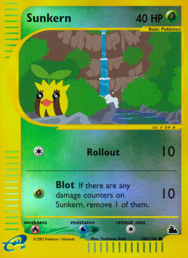 E-Series Skyridge Sunkern #106/144 reverse holo