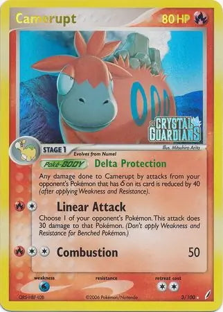 EX Crystal Guardians Camerupt #3/100 reverse holo