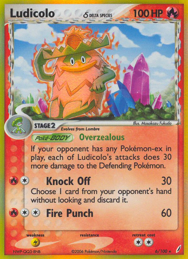 EX Crystal Guardians Holo Ludicolo #6/100
