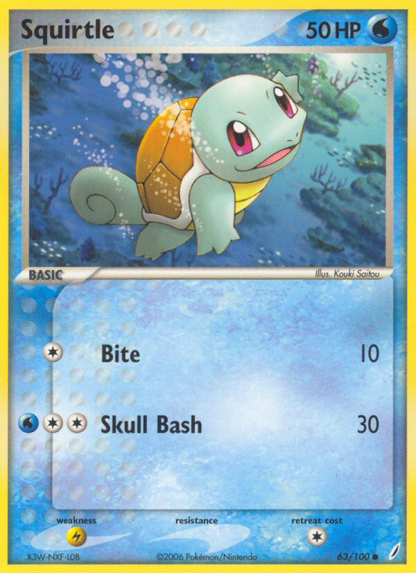 EX Crystal Guardians Squirtle #63/100