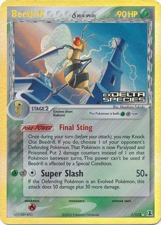 EX Delta Species Beedrill #1/113 reverse holo