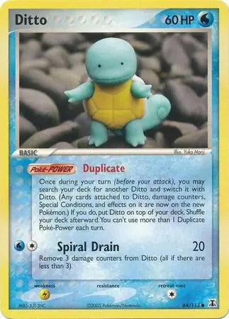 EX Delta Species Ditto [Squirtle] #64/113 reverse holo