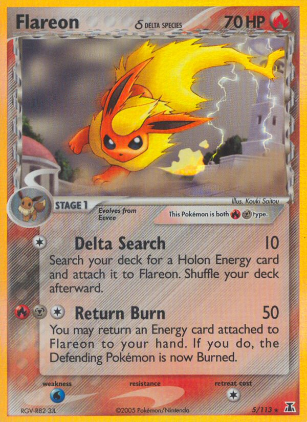 EX Delta Species Holo Flareon #5/113