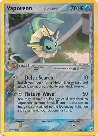 EX Delta Species Vaporeon #18/113 reverse holo