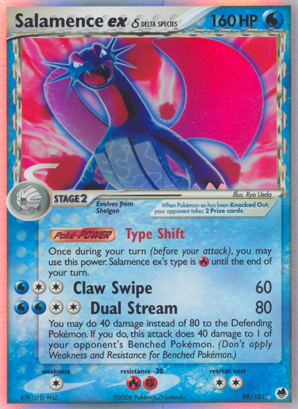 EX Dragon Frontiers Holo Salamence ex #98/101