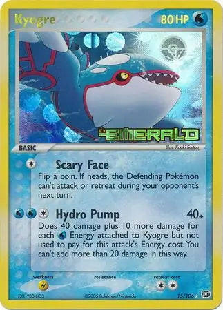 EX Emerald Kyogre #15/106 reverse holo